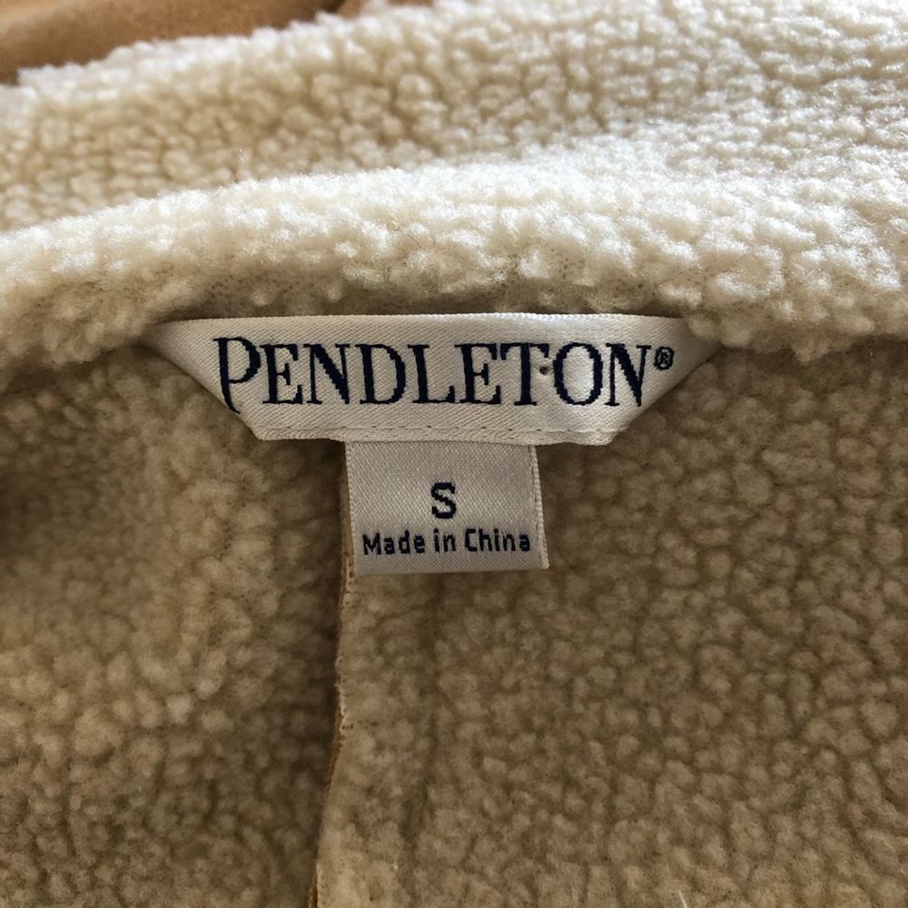 Pendleton Shearling Camel Two Tone Coat Size Small - image 5